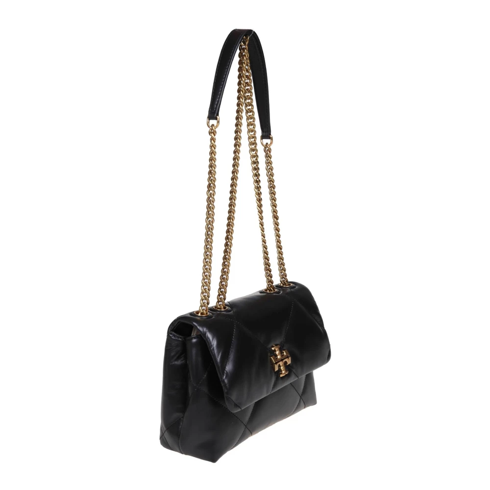 TORY BURCH Zwarte leren schoudertas met diamanten Black Dames