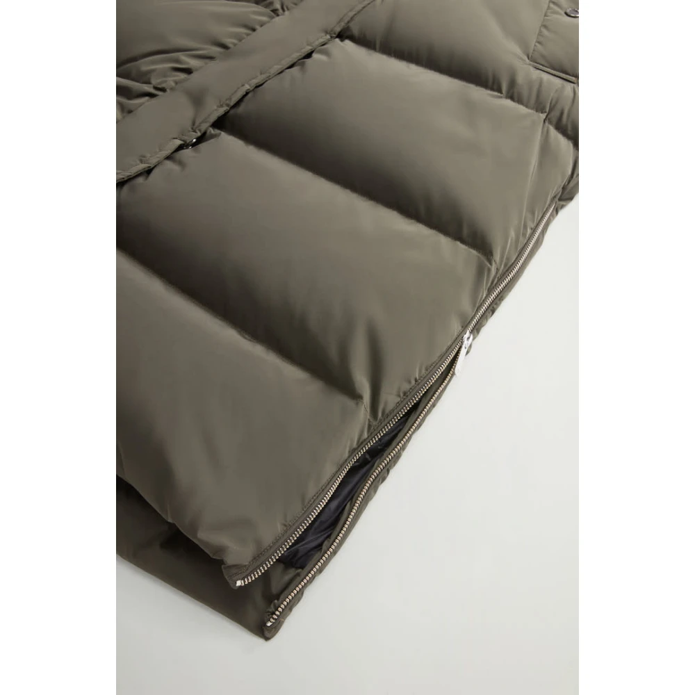 Woolrich Lange Parka in Donkergroen Gray Dames