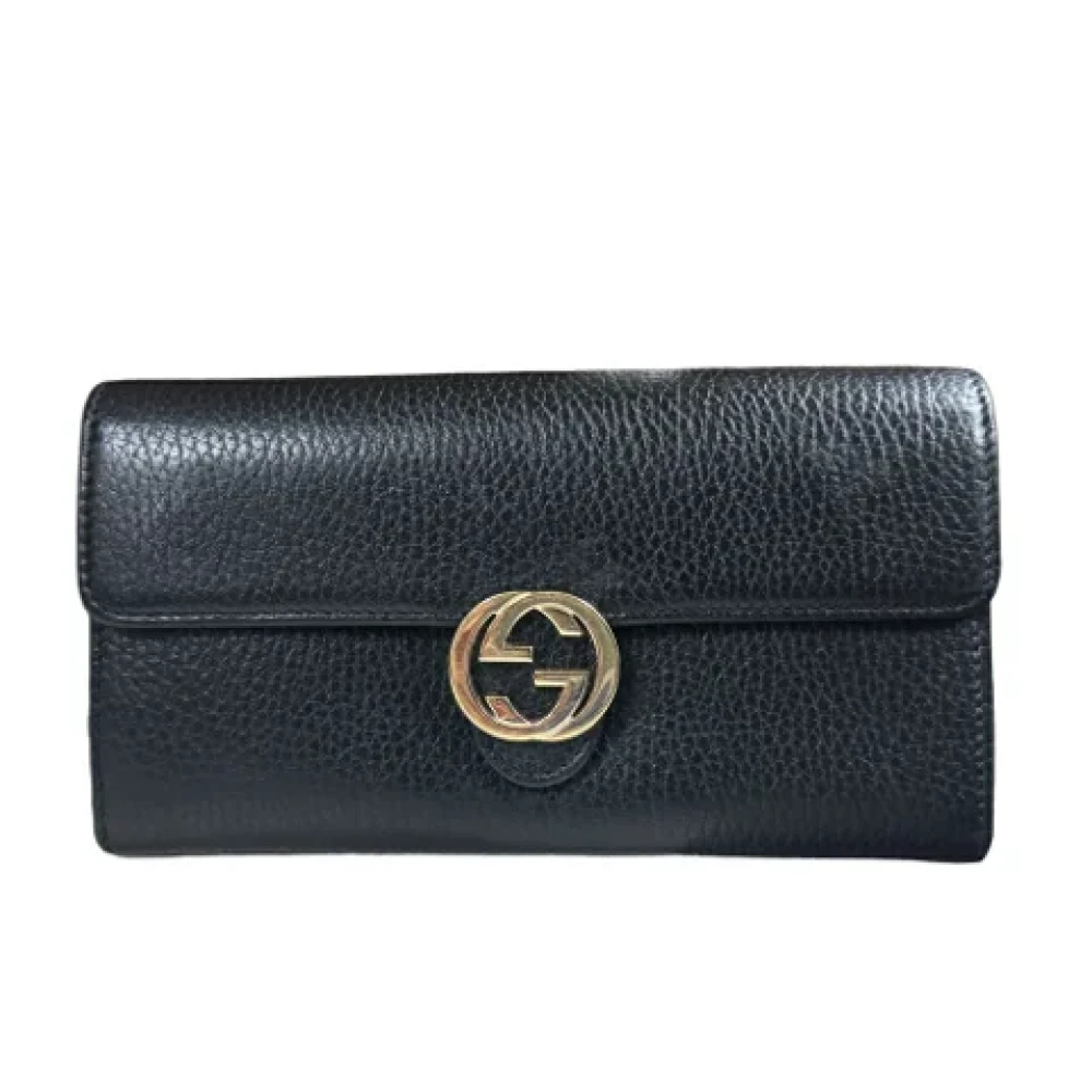 Gucci Vintage Pre-owned Leather wallets Black Dames