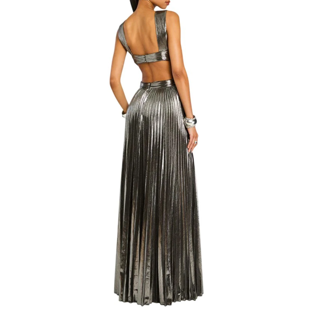 Retrofête Dracey Lamé Jurk Gray Dames
