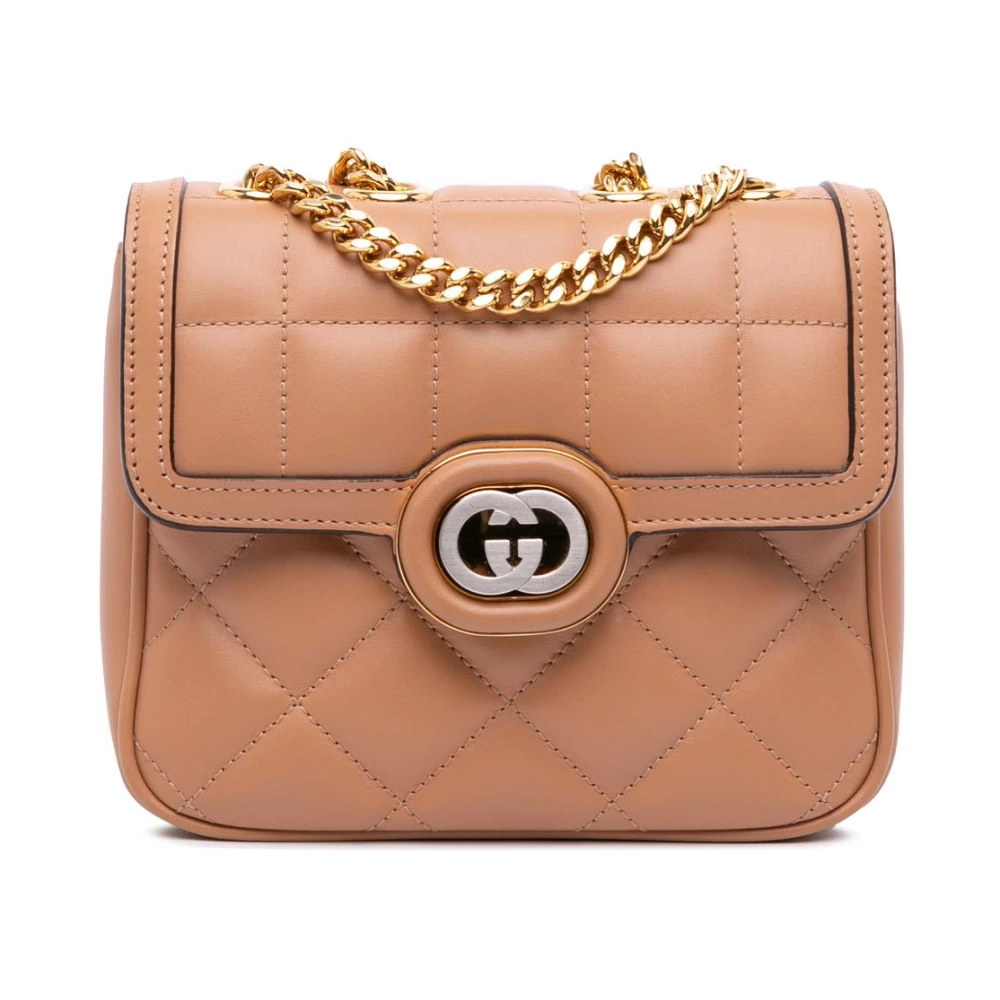 Gucci Vintage Damen Braun Gebrauchte Steppleder-Schultertasche