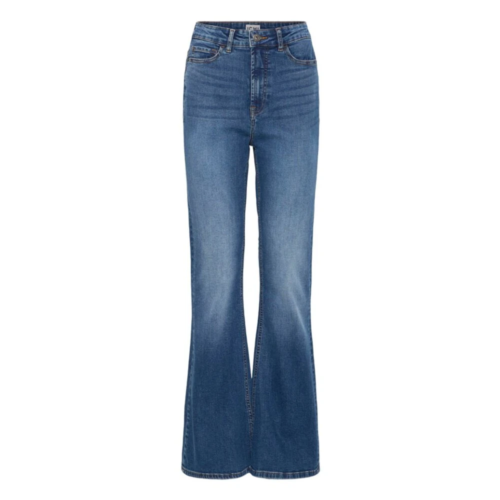 Ichi Women's Blue Twiggy Wide Jeans - Flare Jeans - W30 - Jeans