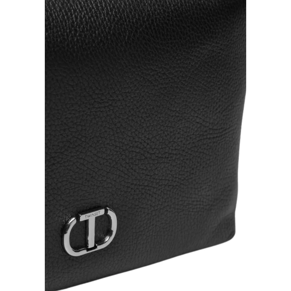 Twinset Zwarte Schoudertas met Ritssluiting Black Dames