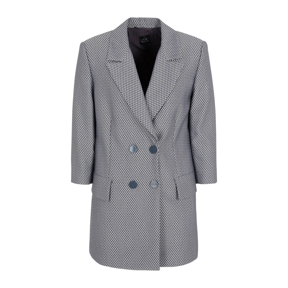 Armani Exchange Men's Gray Checkered Da Blazer Racing Style - Blazers - 3XS - Jackets