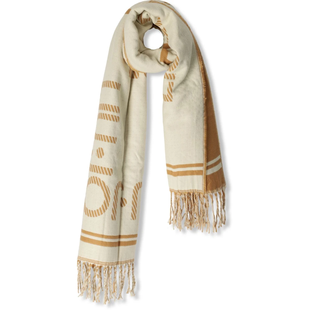 Liu Jo Logo Jacquard Sjaal Beige Dames