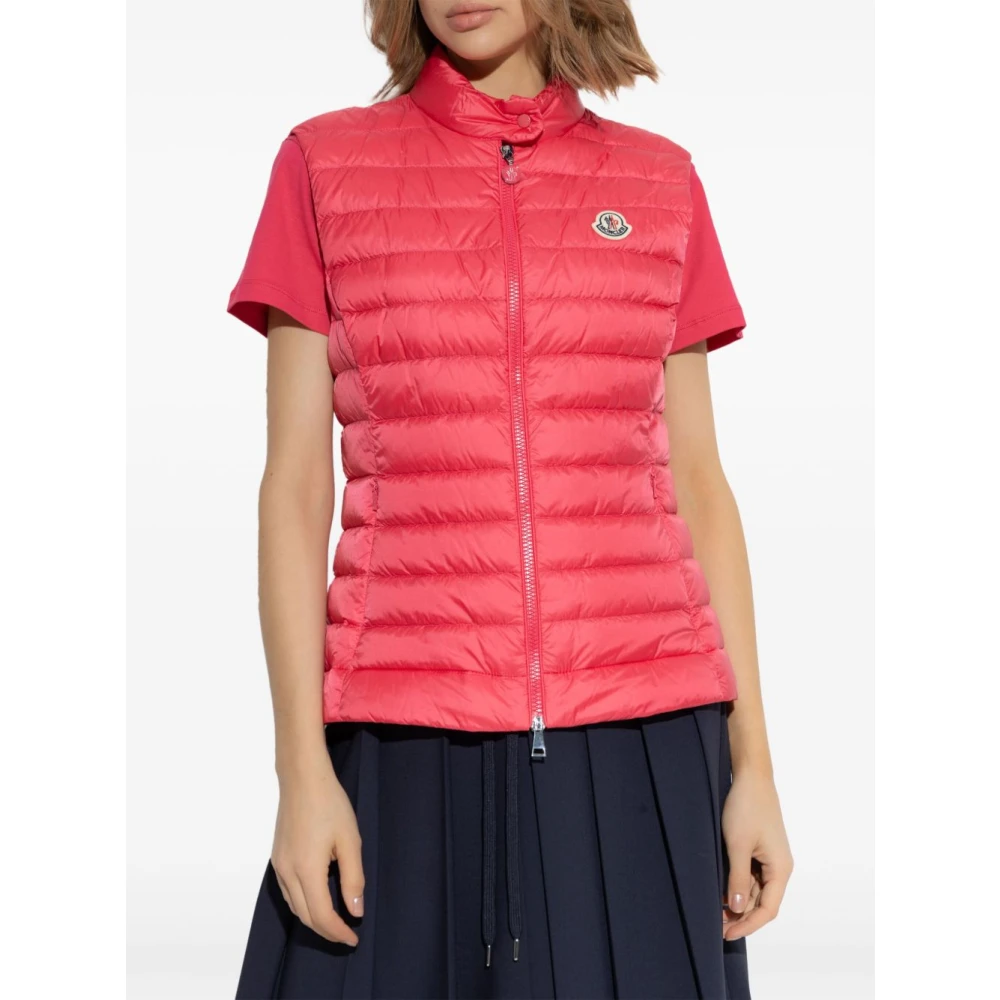 Moncler Fuchsia Puffer Vest Red Dames