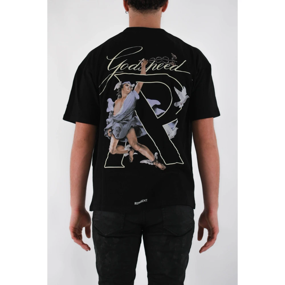 Represent Oversized T-shirt met print Black Heren