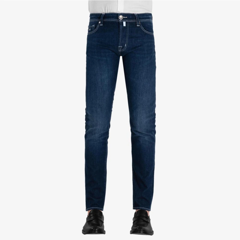 Tramarossa Leonardo Witte Stiksel Jeans Blue Heren