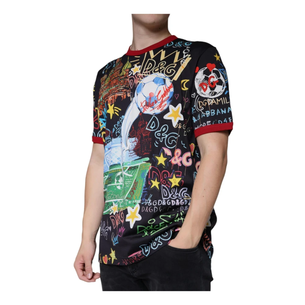 Dolce & Gabbana Multicolor Grafische Print Katoenen T-shirt Multicolor Heren