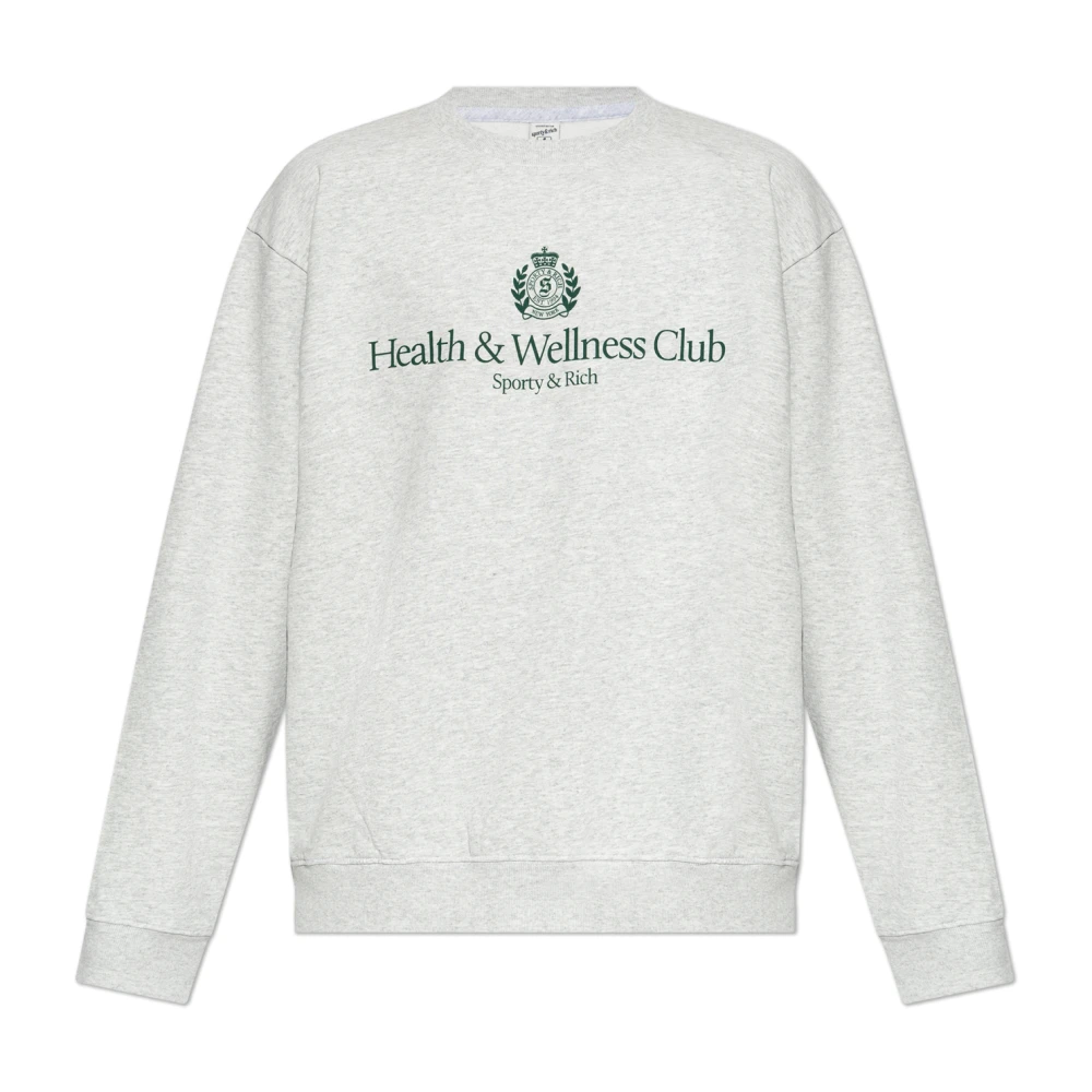 Sporty & Rich Sweatshirt uit de H&W Crest Heather collectie Gray Unisex