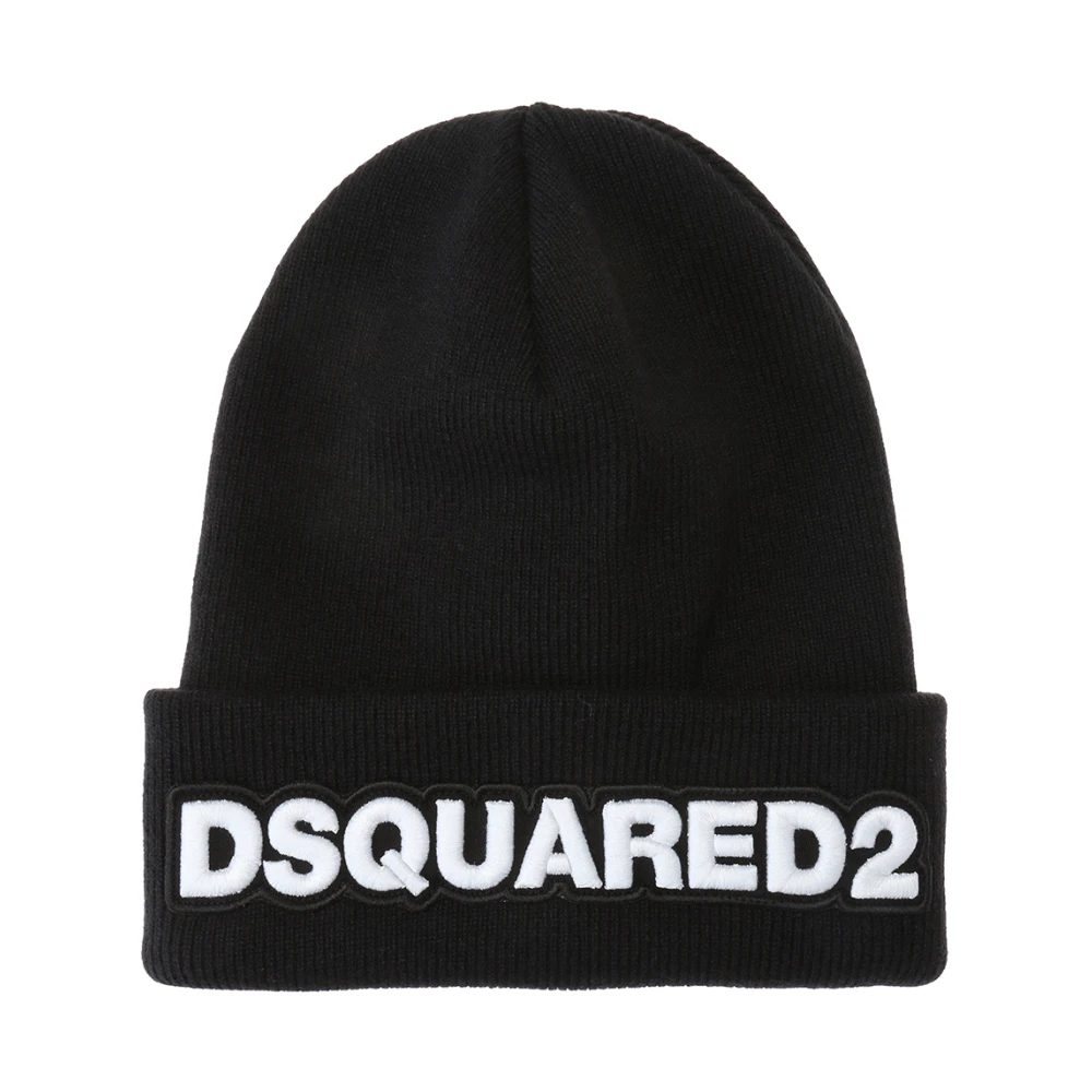 Dsquared2 Uomo Nero - Cappello Con Logo Ricamato - Accessories - One Size