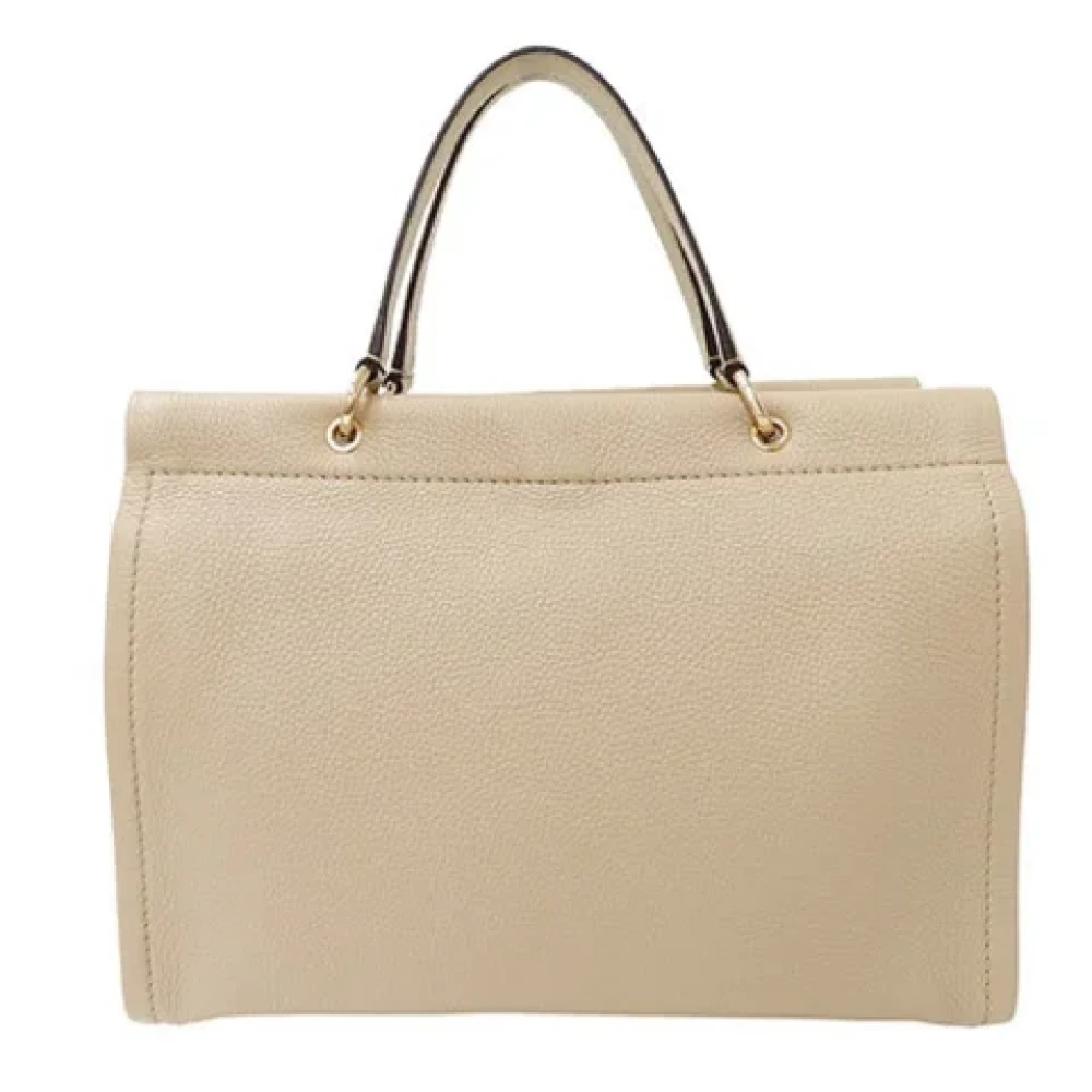 Salvatore Ferragamo Pre-owned Leather handbags Beige Dames