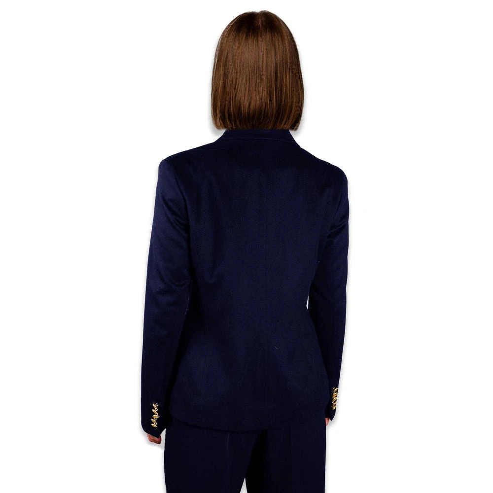 Made in Italia Blauwe Virgin Wool Double-Breasted Jas Blue Dames