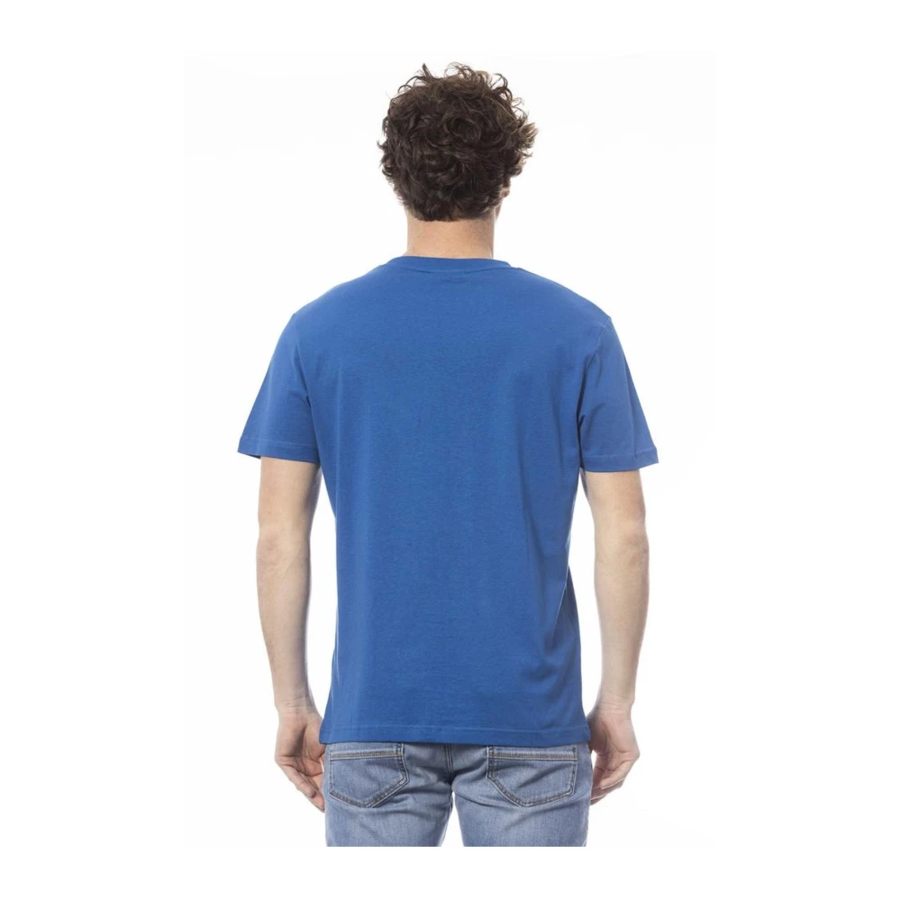 Invicta Blauw Logo Print Katoenen T-shirt Blue Heren