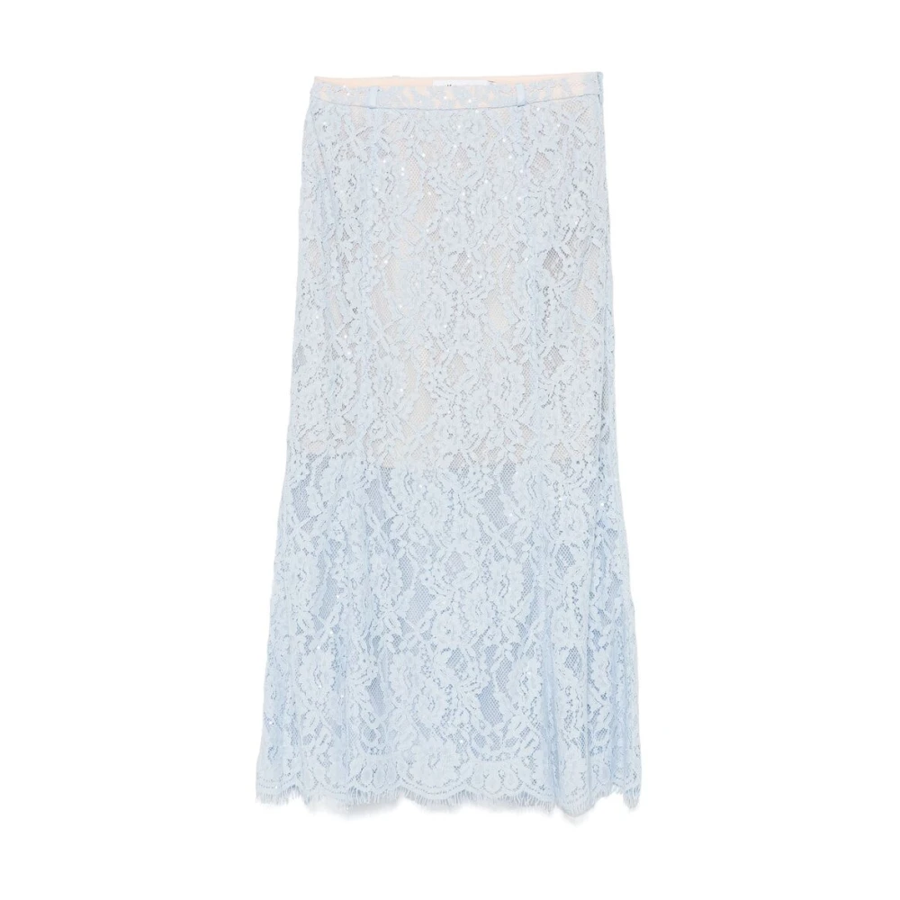 Self Portrait Lichtblauwe Geriemde Rok Blue Dames