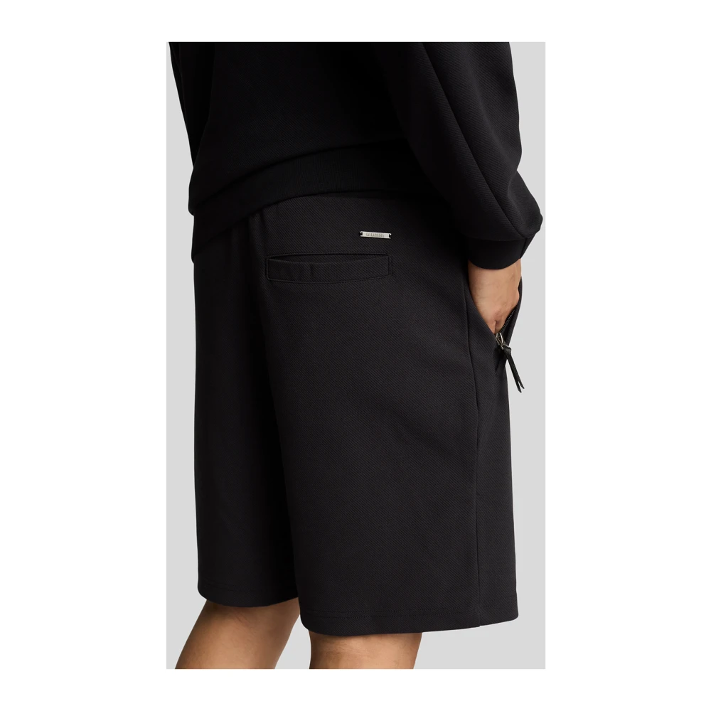 Lyle & Scott Mid Bottoms Diagonal Interlock Shorts Black Heren