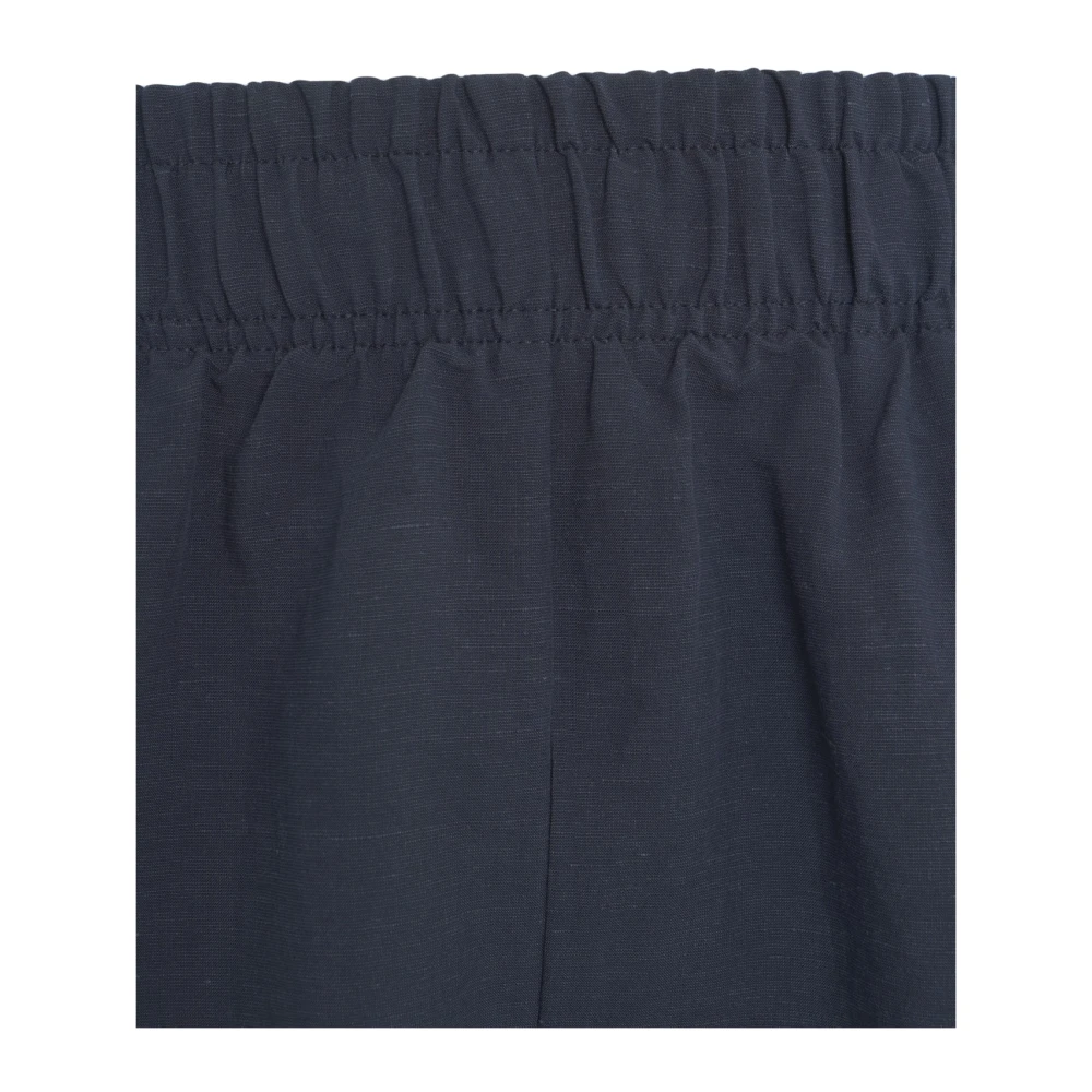 8pm Blauwe Linnen Hoge Taille Shorts Blue Dames