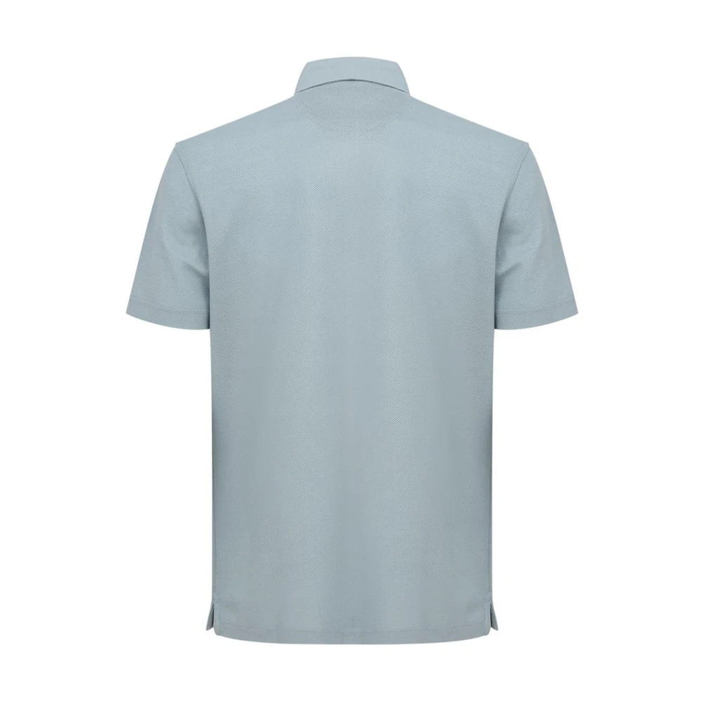 Corneliani Lichtblauw Katoenen Poloshirt Blue Heren