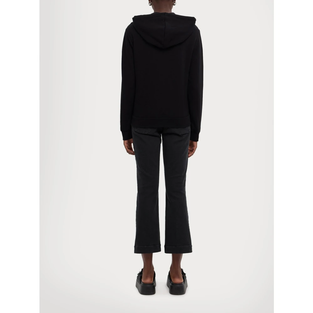 Emporio Armani Sportieve Zwarte Rits Hoodie Trui Black Dames