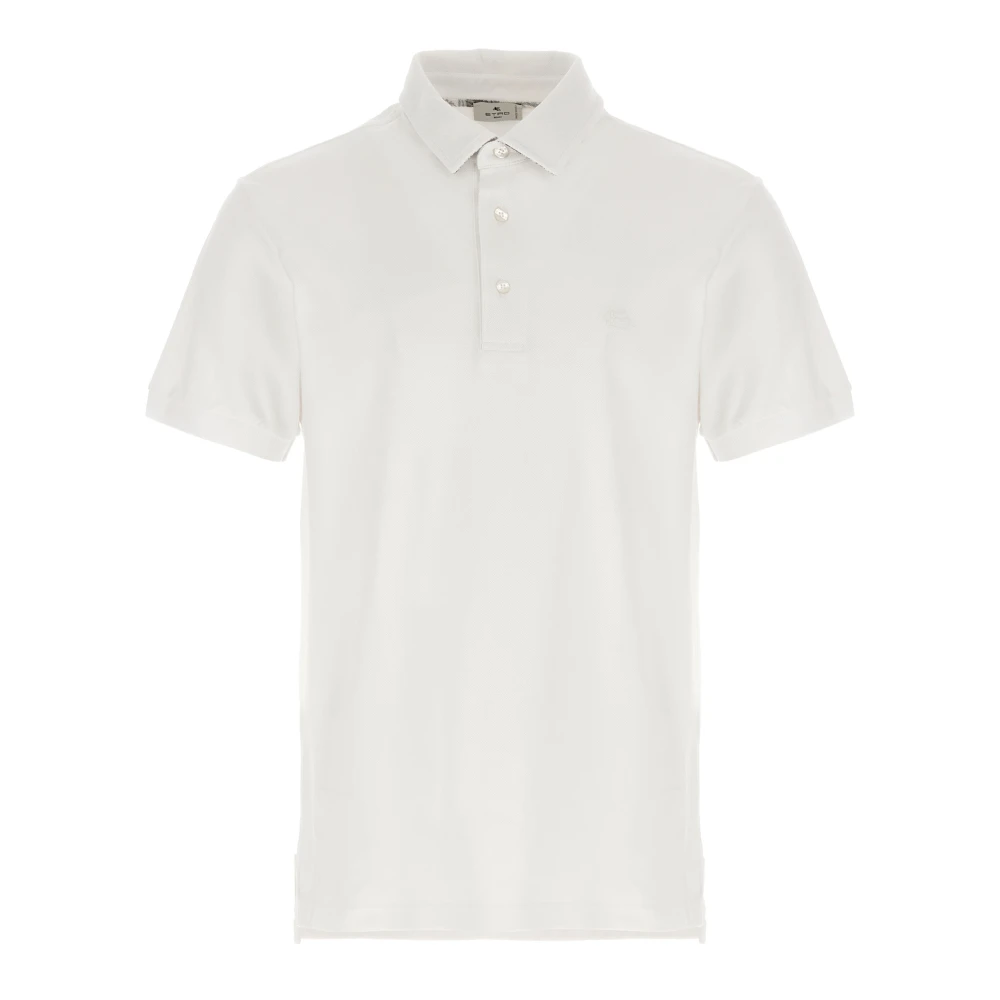 Etro Men's White Pegaso Polo Shirt - Polo Shirts - 2XL - Tops