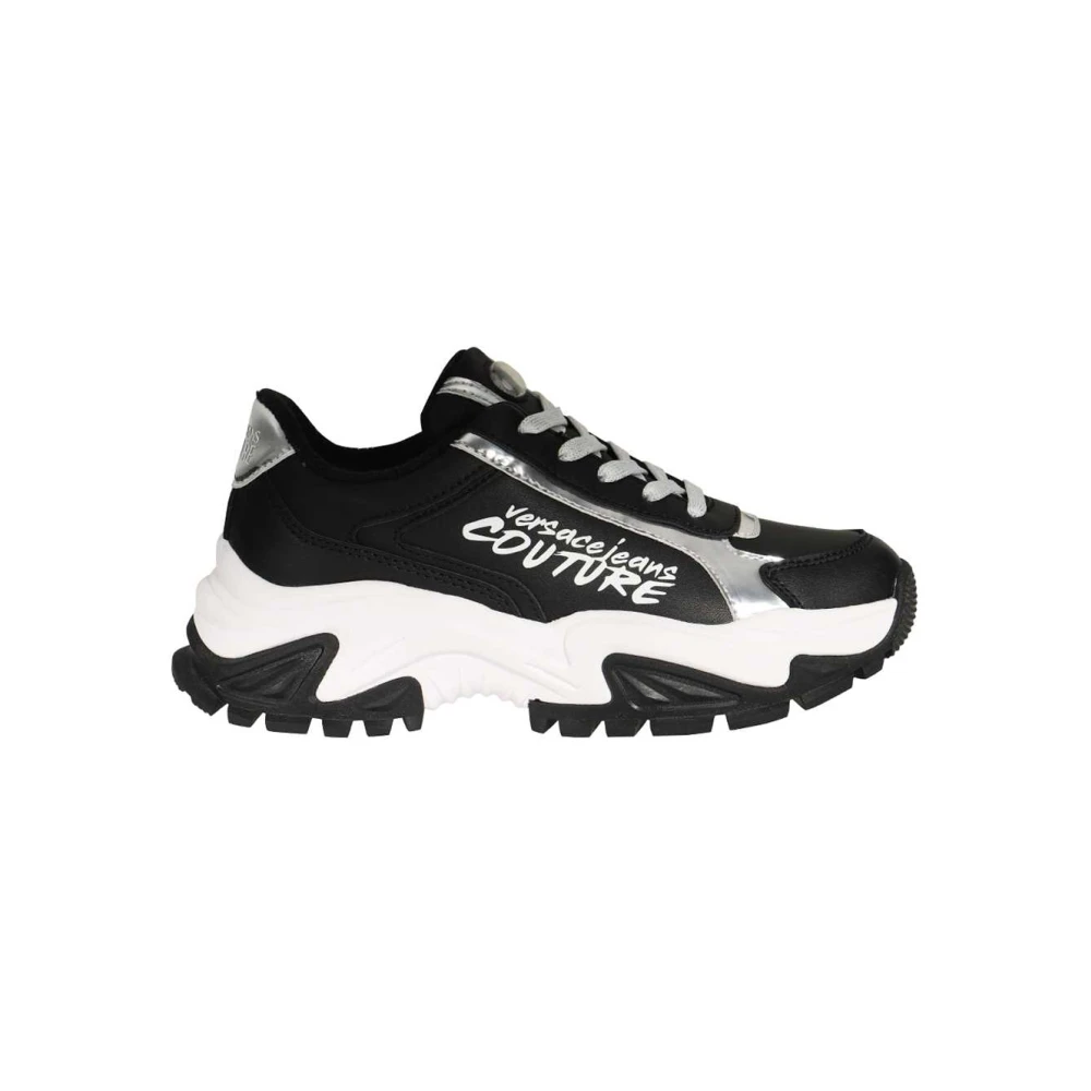 Versace Jeans Couture Contrasterende lage sneakers Dames Schoenen Zwart