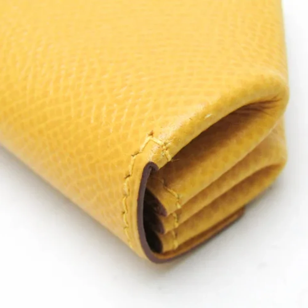 Hermès Vintage Pre-owned Leather wallets Yellow Dames