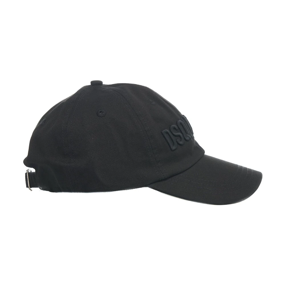 Dsquared2 Baseball Cap met Logo Borduursel en Verwoeste Gebieden Black Heren