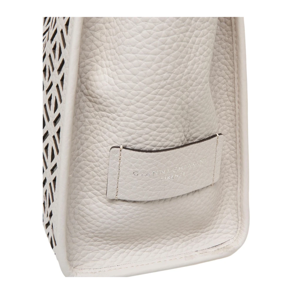 Gianni Chiarini Elegante Beige Leren Shopper Tas Beige Dames