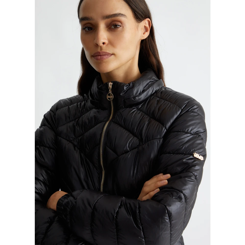 Liu Jo Gewatteerde Hoodie Jas Black Dames
