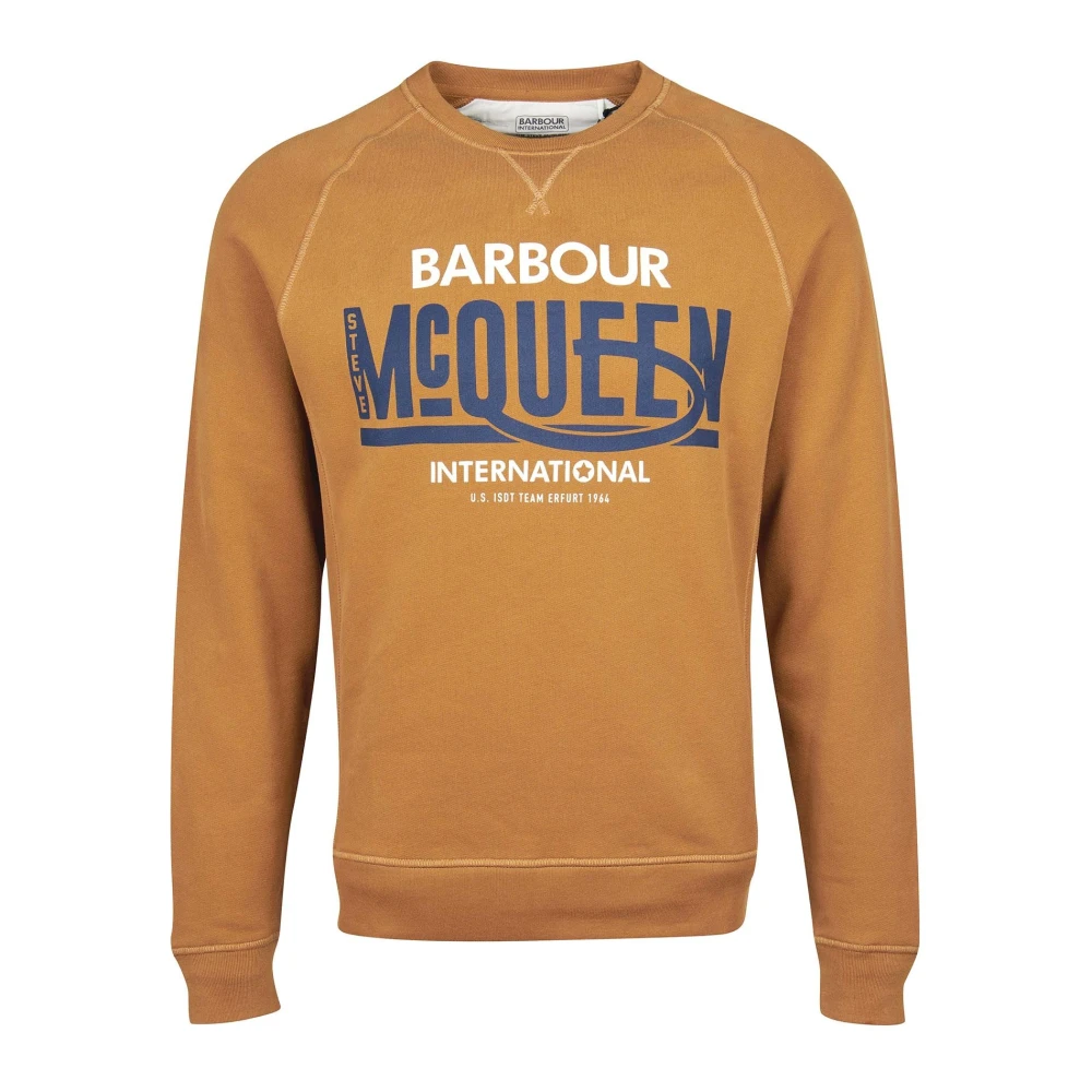 Barbour Randall Crew Sweatshirt met Cornelius Borduurwerk Orange Heren