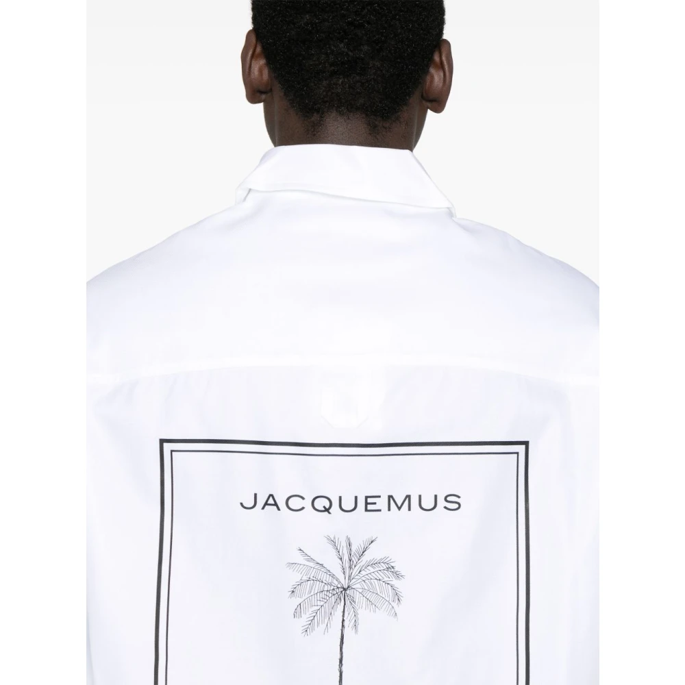 Jacquemus Klassieke Zwarte Blouse met Witte Voorkant White Heren