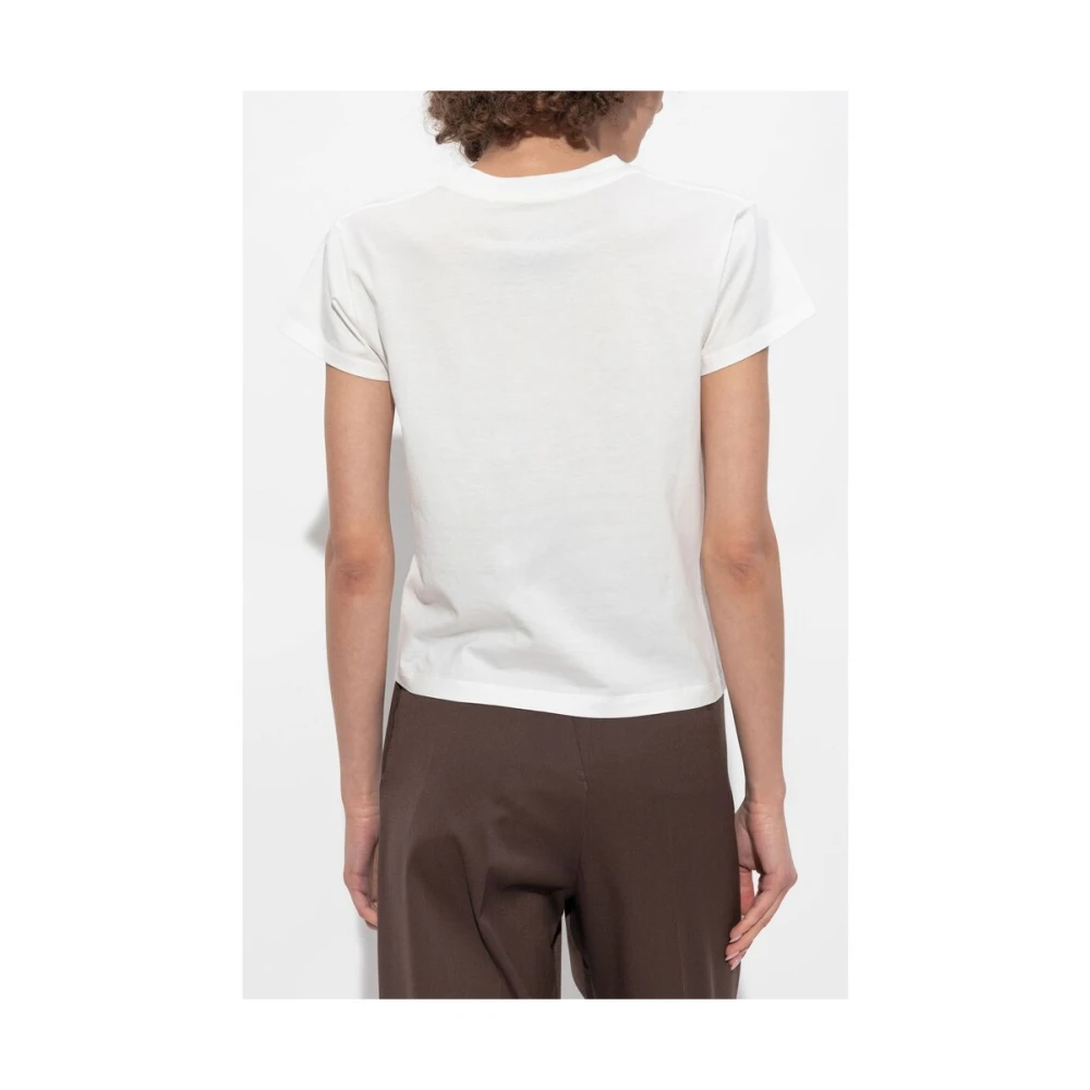 MM6 Maison Margiela Witte katoenen T-shirt met ronde hals White Dames