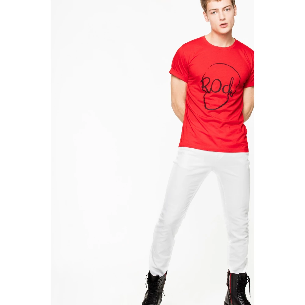 Zadig & Voltaire Rode Skull Grafische T-shirt Red Heren