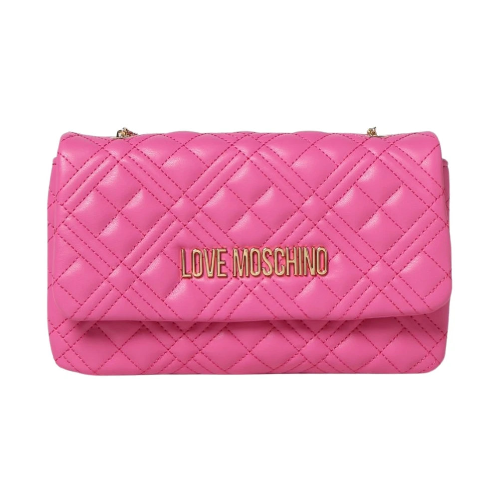 Love Moschino Quiltad PU-väska Pink, Dam