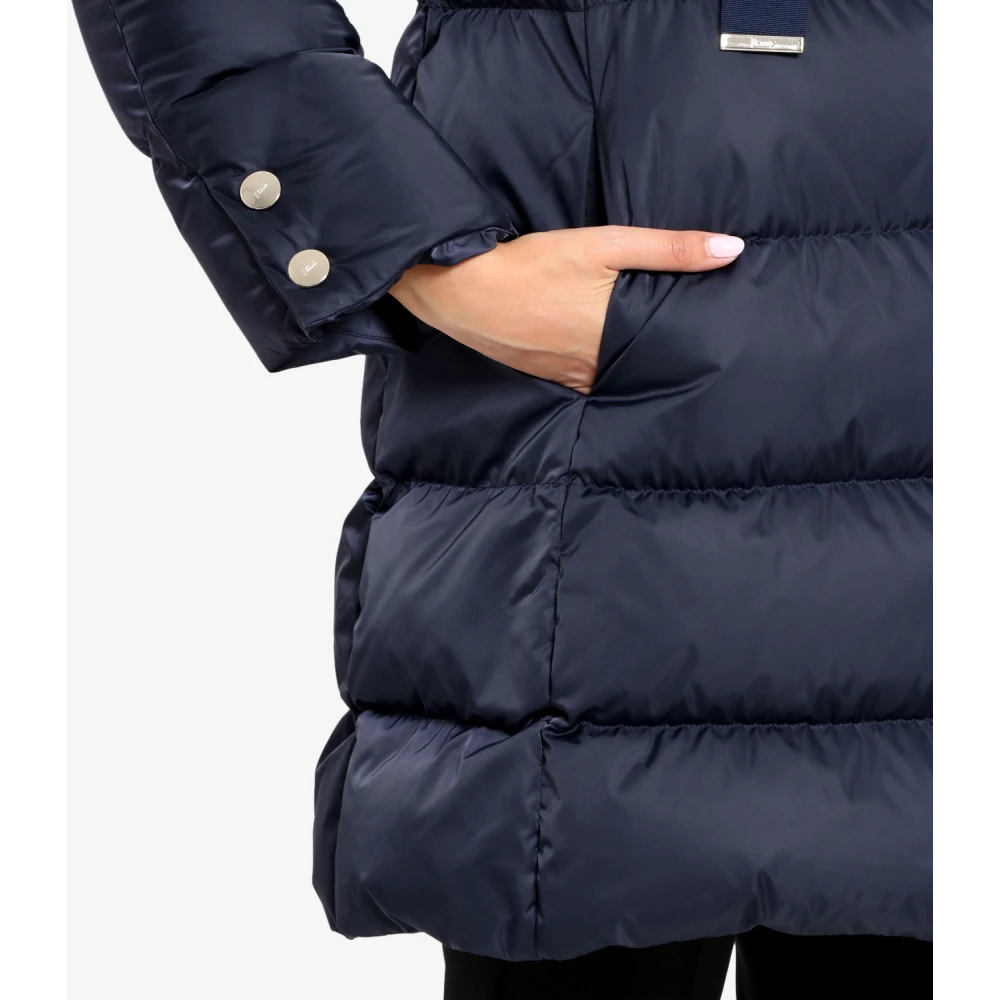 Herno Blauwe Glanzende Donsjas Blue Dames