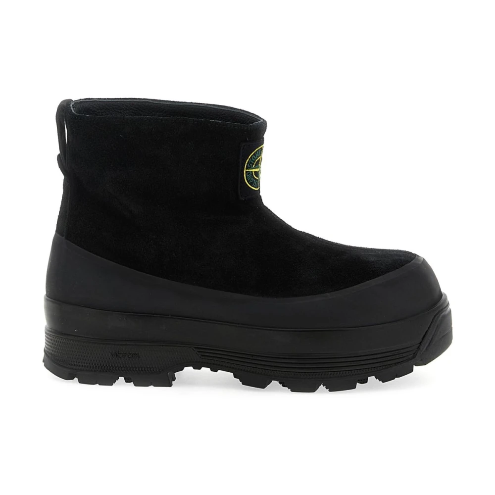 Stone Island Men's Black Suede Ankle Boots - Ankle Boots - 9 Uk - Shoes