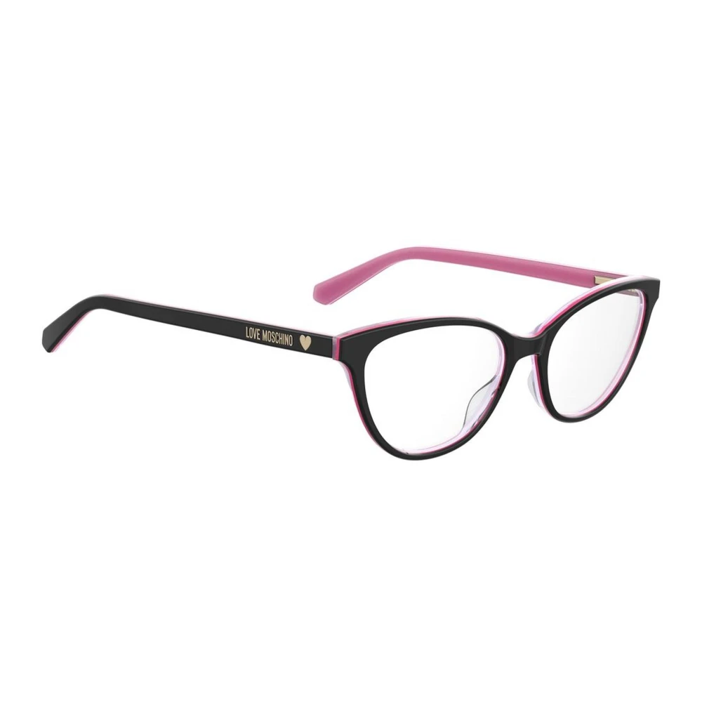 Love Moschino Moderne zwarte acetaat montuur bril Black Dames