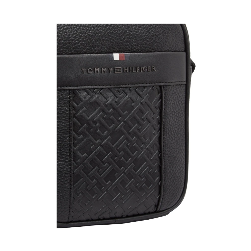 Tommy Hilfiger Zwarte Crossbody Tas Reporter Stijl Black Heren