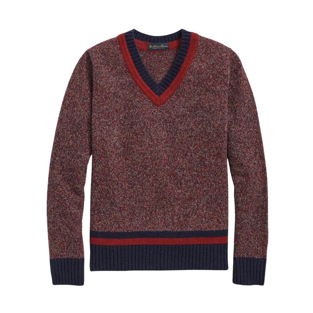Brooks Brothers Gestructureerde wollen V-hals trui Multicolor Heren