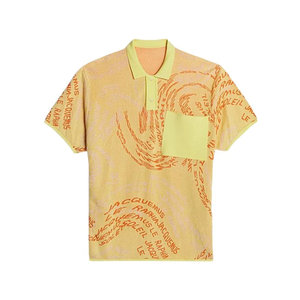 Jacquemus Logo Twist Polo Shirt Yellow Heren