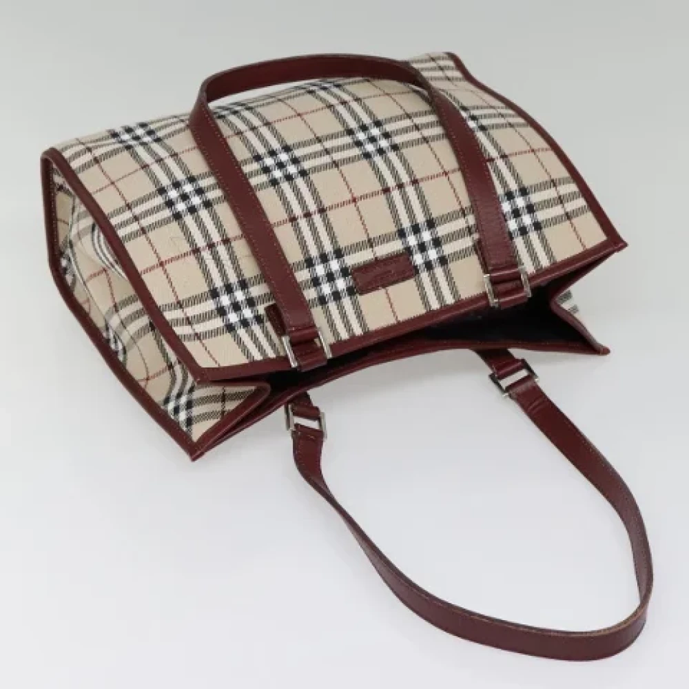Burberry Vintage Pre-owned Canvas handbags Beige Dames