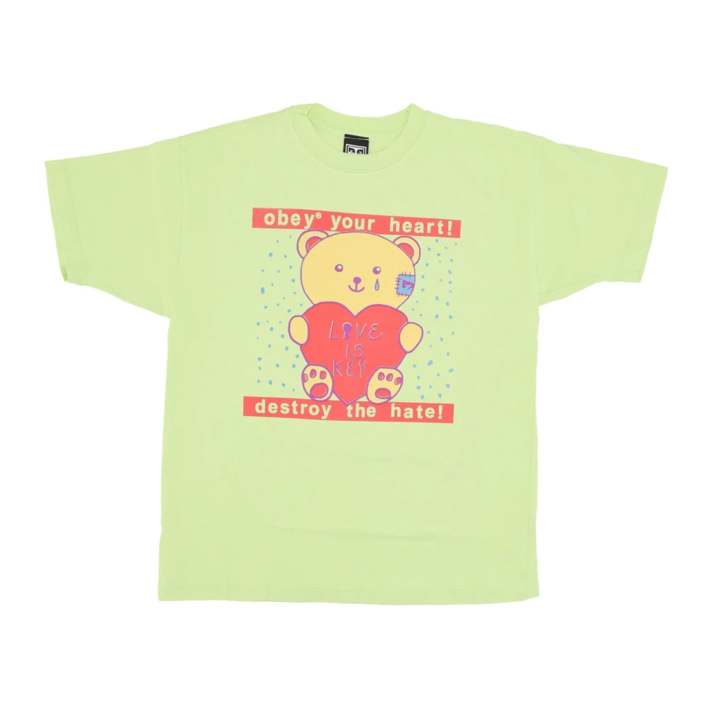 Obey Hart Print Dames T-shirt Green Heren