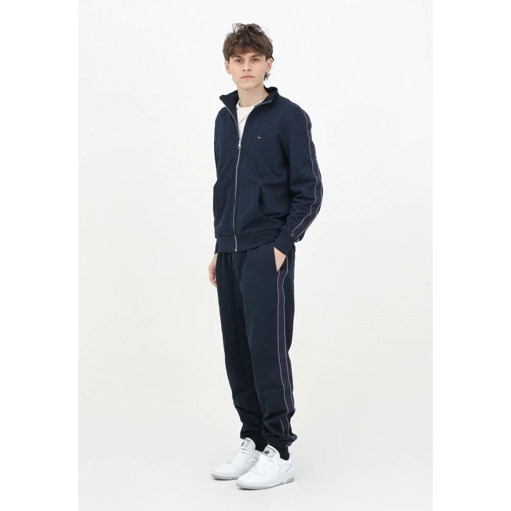 Tommy Hilfiger Blauwe Sportieve Broek Moderne Pasvorm Blue Heren