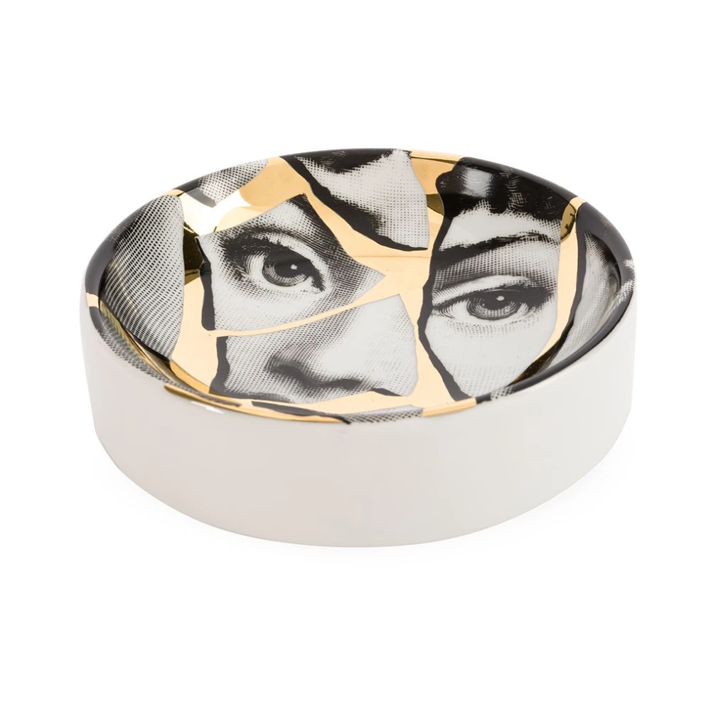 Fornasetti Opera zangeres gezicht decoratieve porseleinen asbak White Dames