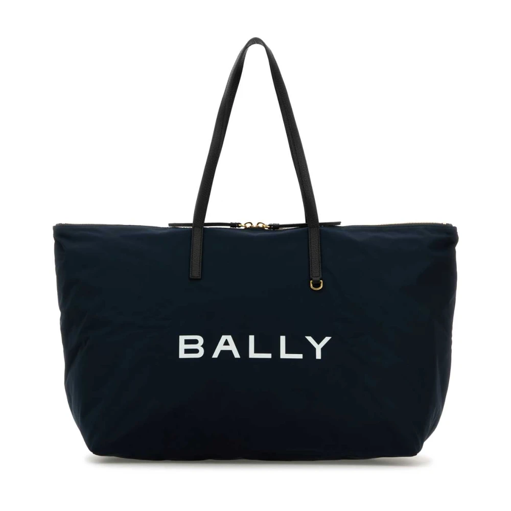 Bally Stilig Navy Blå Tyg Shoppingväska Blue, Dam