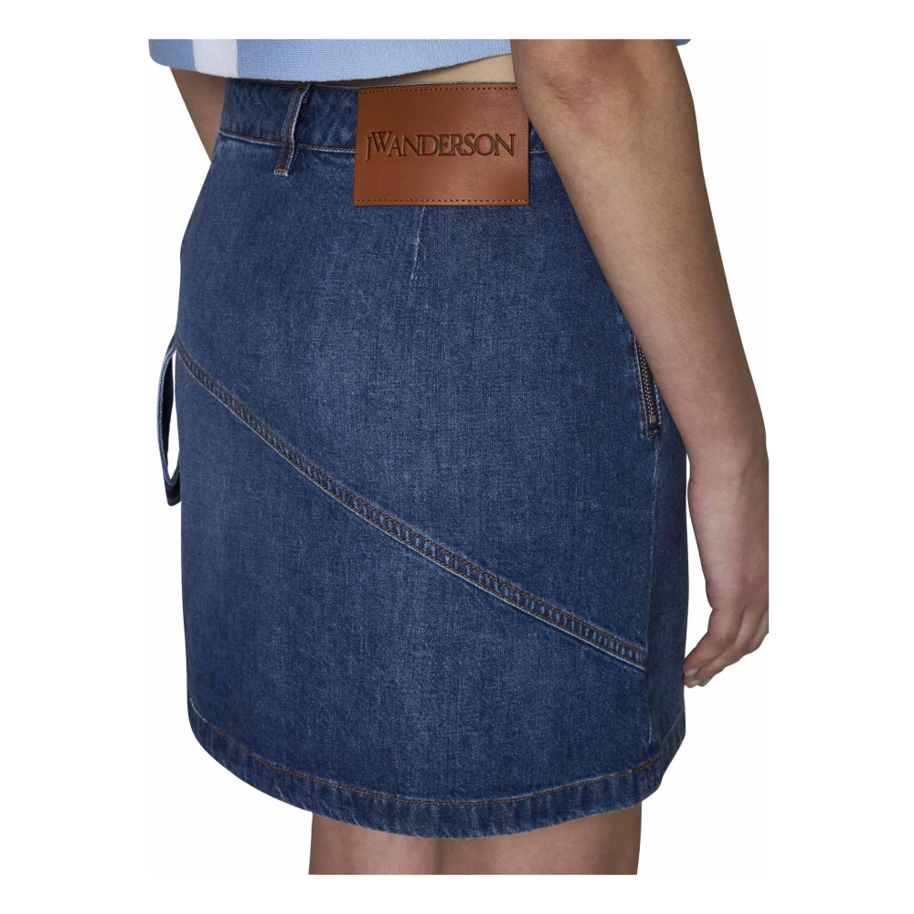 JW Anderson Blauwe Twisted Mini Rok Blue Dames