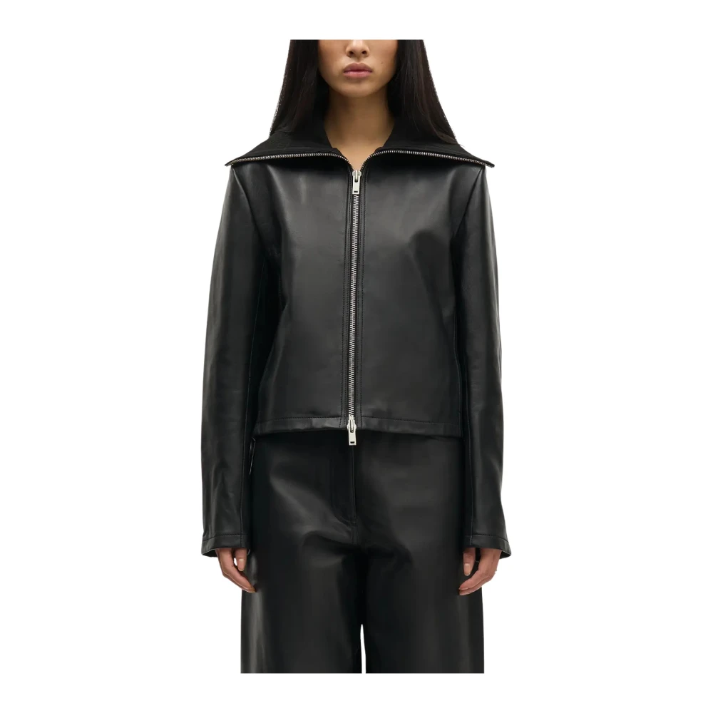 Samsøe Samsøe Black Leather Jackets, Female, S, Sashira Jacket 15823