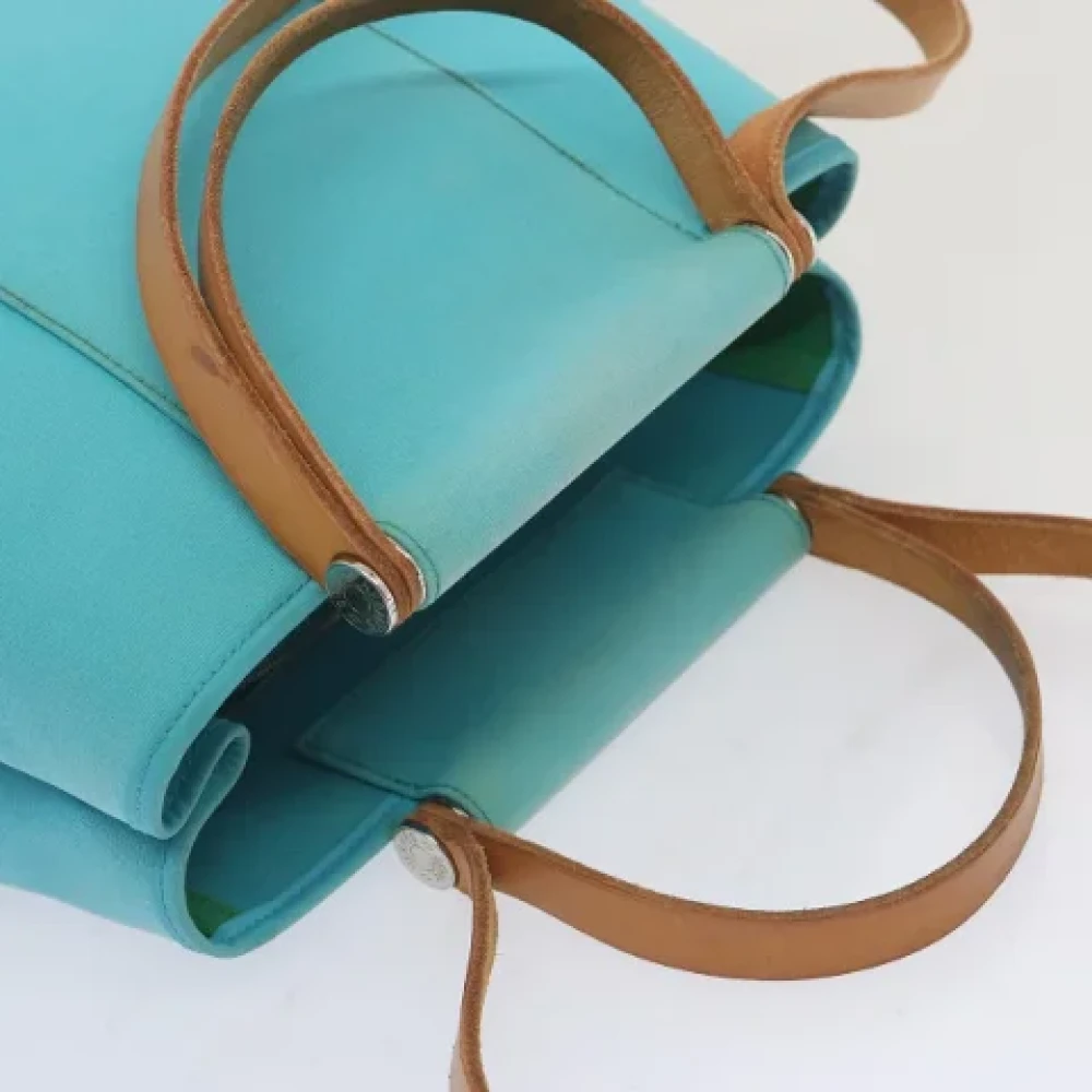 Hermès Vintage Pre-owned Canvas handbags Blue Dames
