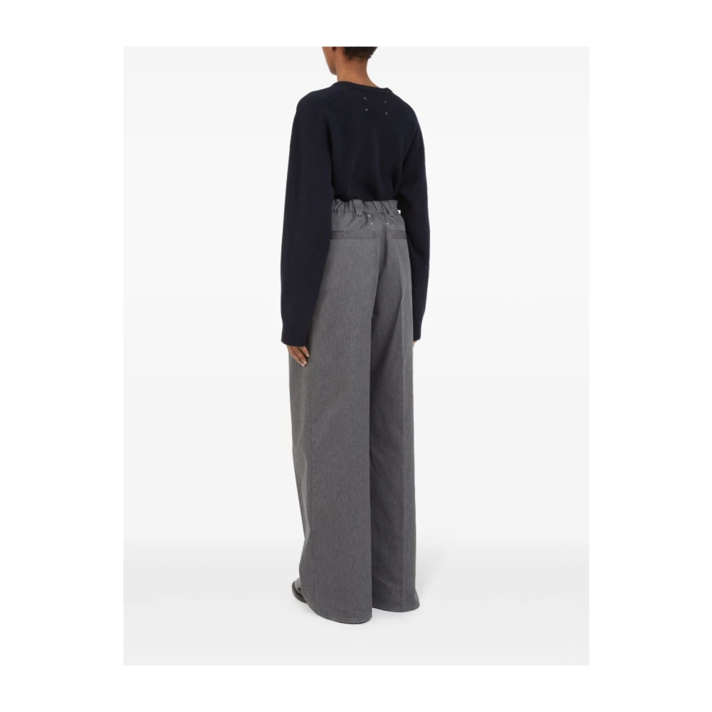 Maison Margiela Hoge Taille Wijde Pijp Broek Grigio Gray Dames