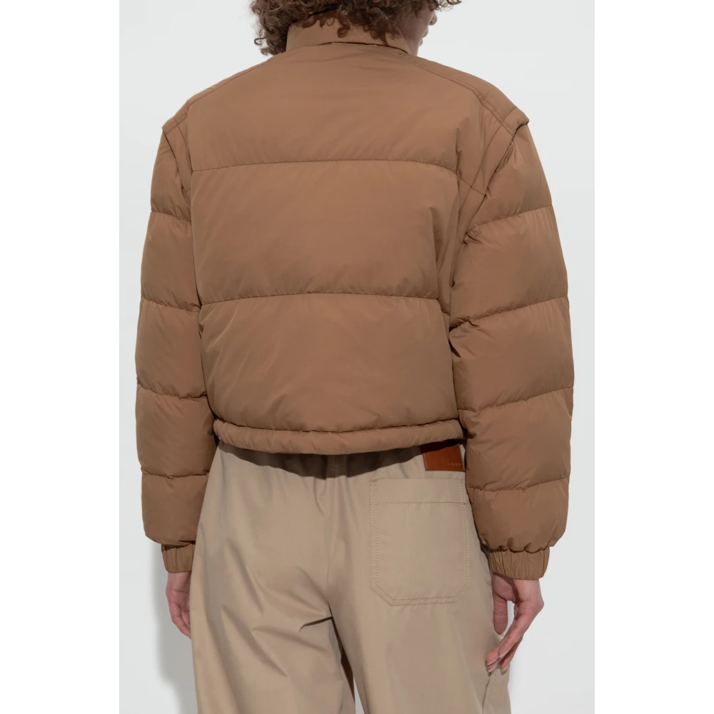 Moncler Donsjack Selle met afneembare mouwen Brown Dames
